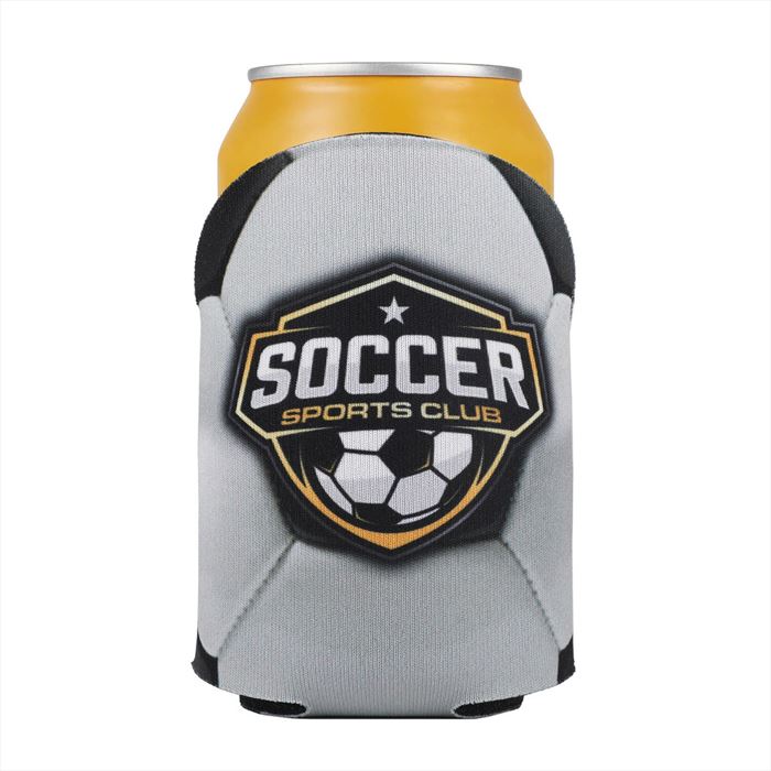 DC1000RD4CP-SOC Soccer Can Cooler With Full Color Custom Imprint